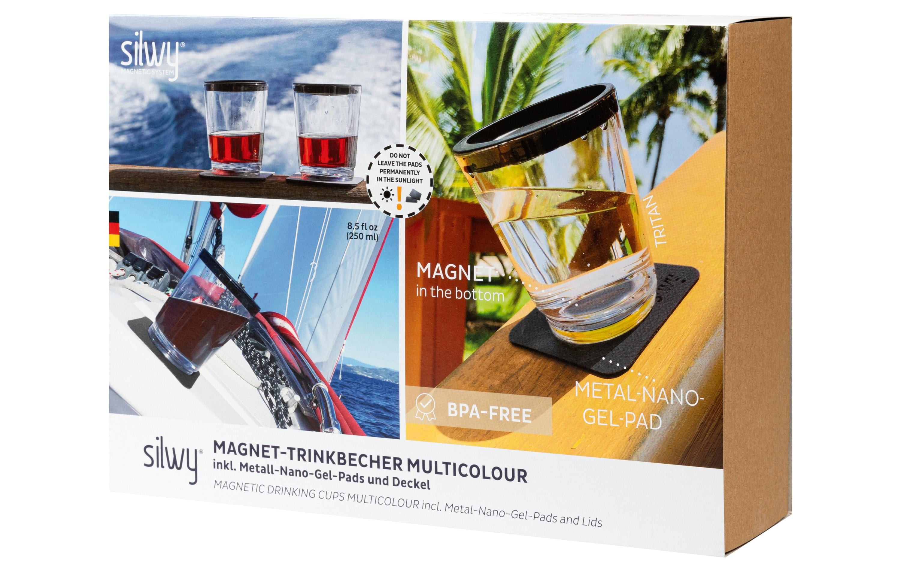 Magnet-Trinkbecher, 6er-SetStand- und bruchsichere Magnet-Trinkbecher, multicolor