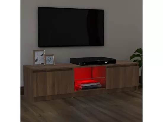 Meuble TV avec lumières LED chêne marron 120x30x35,5 cm
