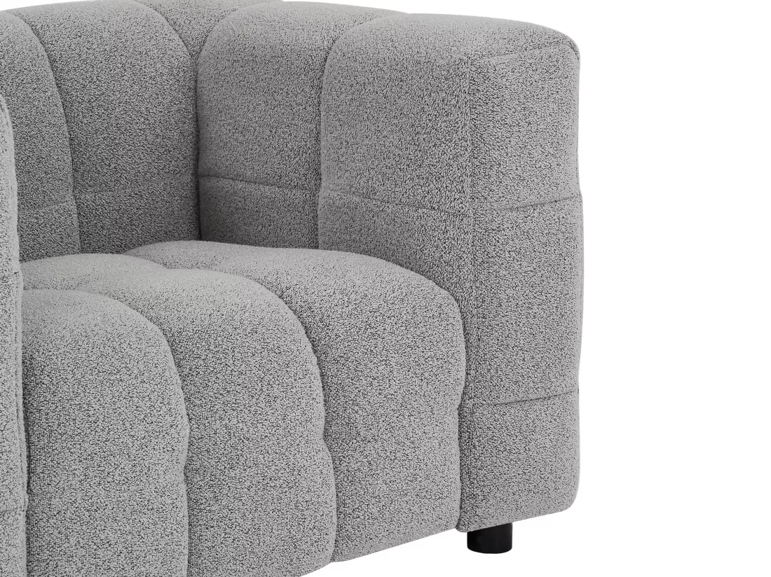 Fauteuil en tissu bouclette gris clair LERICI de Pascal Morabito