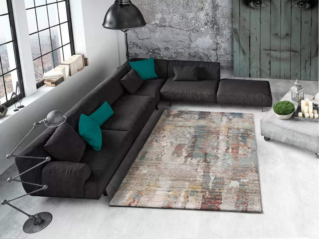 Tapis intérieur - abstrait - multicolore - 140 x 200 cm - AMIRA