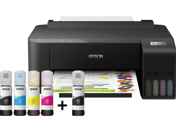 Epson EcoTank L1250 - Printer - farve - blækprinter - kan genopfyldes - A4 - 5760 x 1440 dpi - op til 10 spm (mono) / op til 5 spm (farve) - kapacitet: 100 ark - USB, Wi-Fi - sort