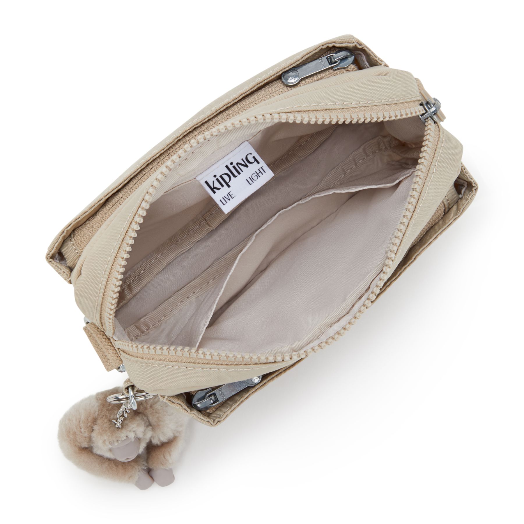 ABANU Mini Sac à Bandoulière avec Sangle Ajustable - Signature Beige Embossed