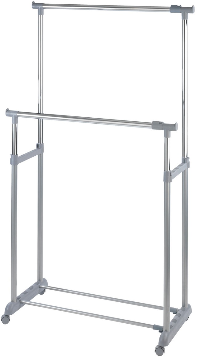 WENKO Kleiderständer »Modell Twin Bars« Garderobenständer mit 2 Stangen, höhenverstellbar, mit 4 Rollen