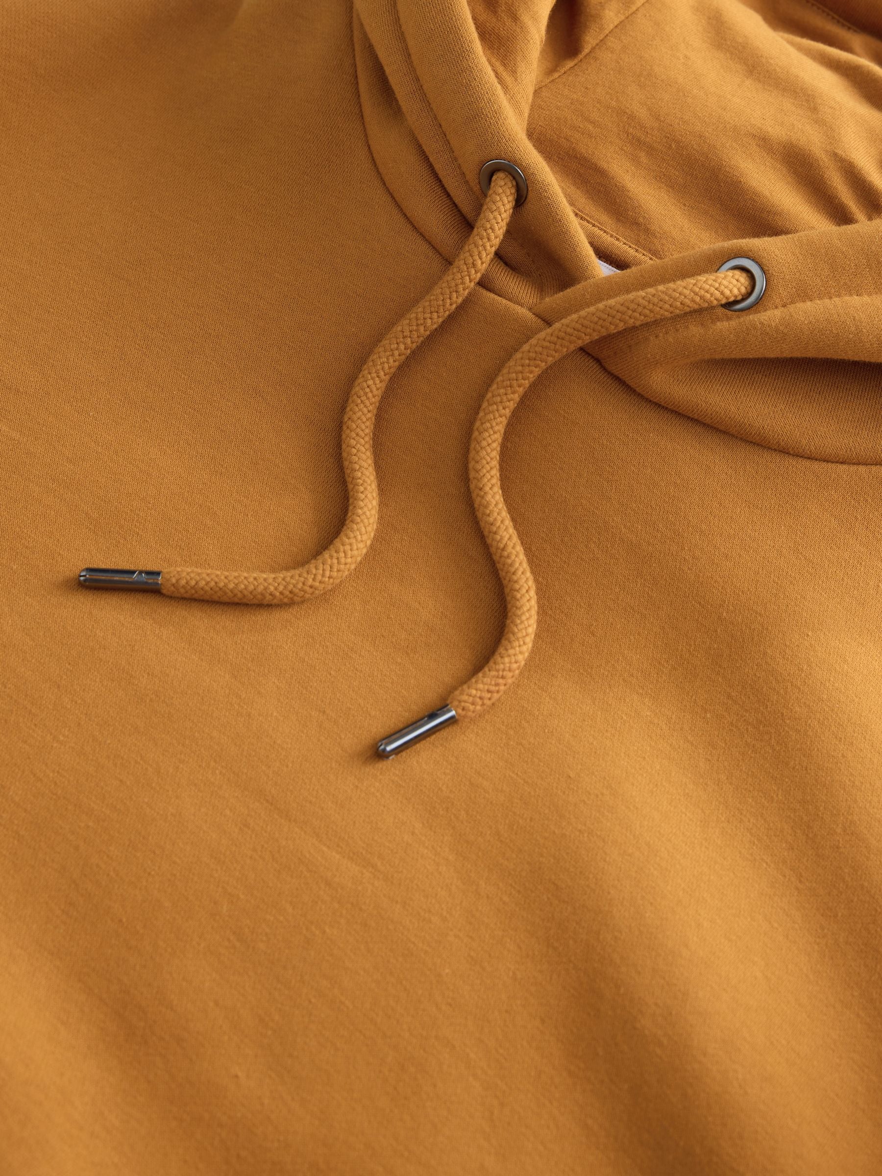 Donkergeel - Normale Pasvorm - Zwaargewicht Cotton Rich Jersey Hoodie