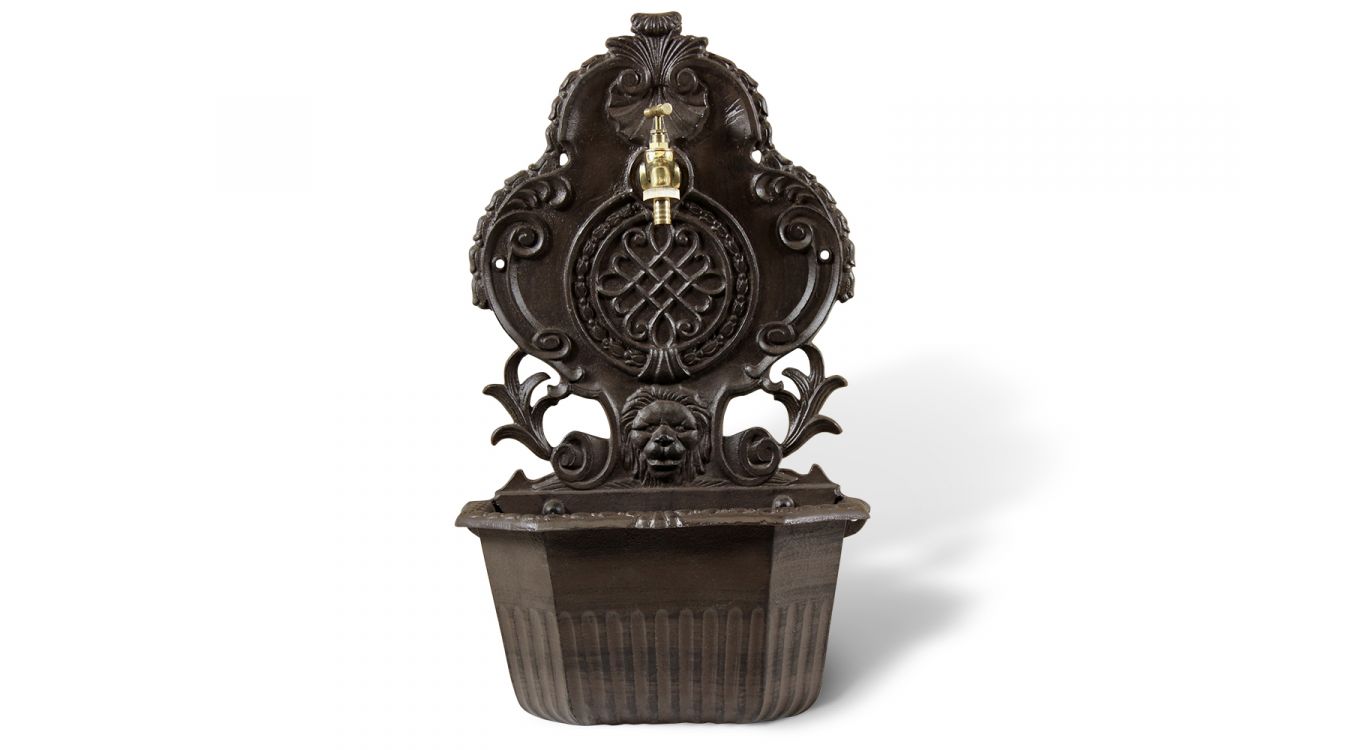 Fontaine de jardin aluminium marron 34.5x18x58.5cm