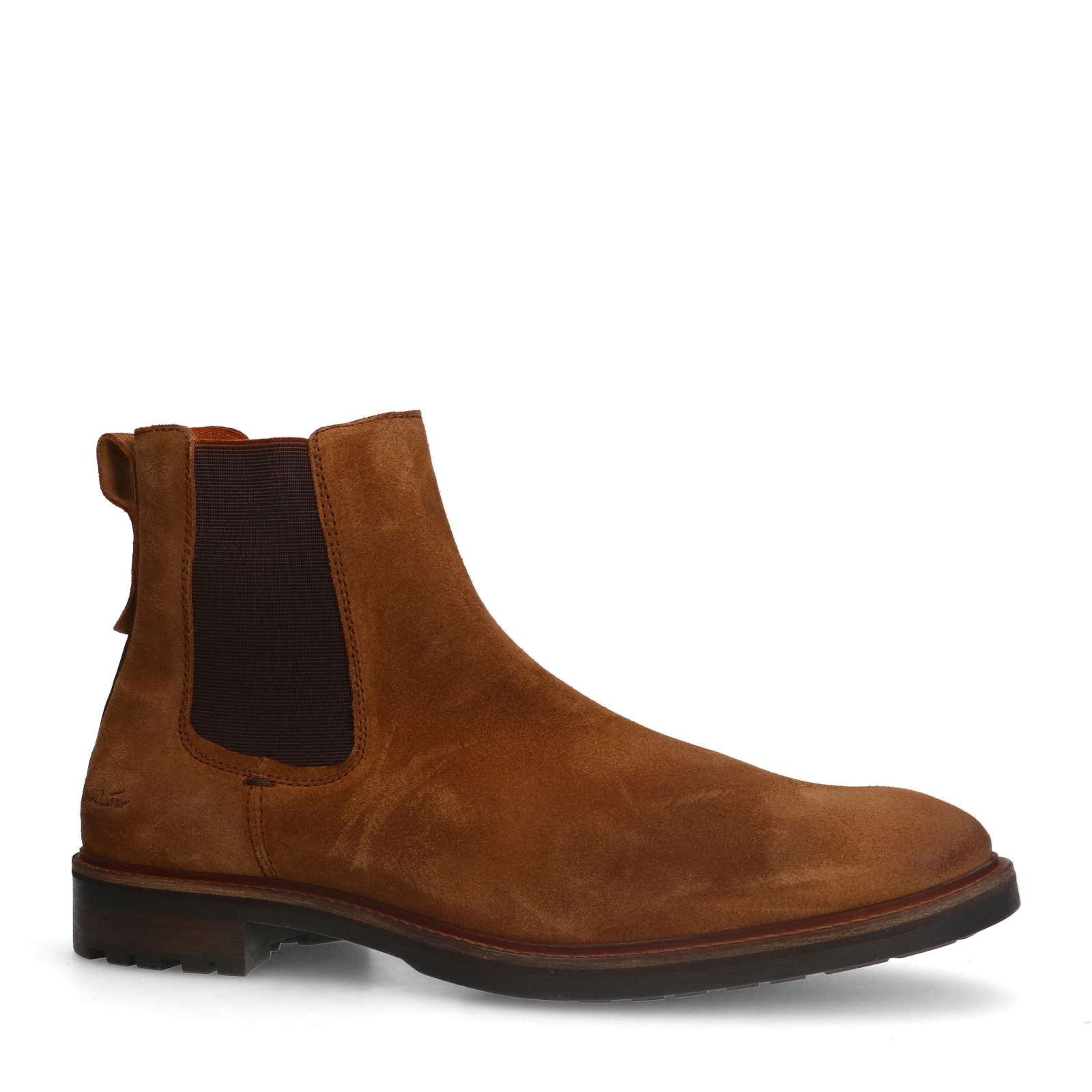 Cognac suède chelsea boots