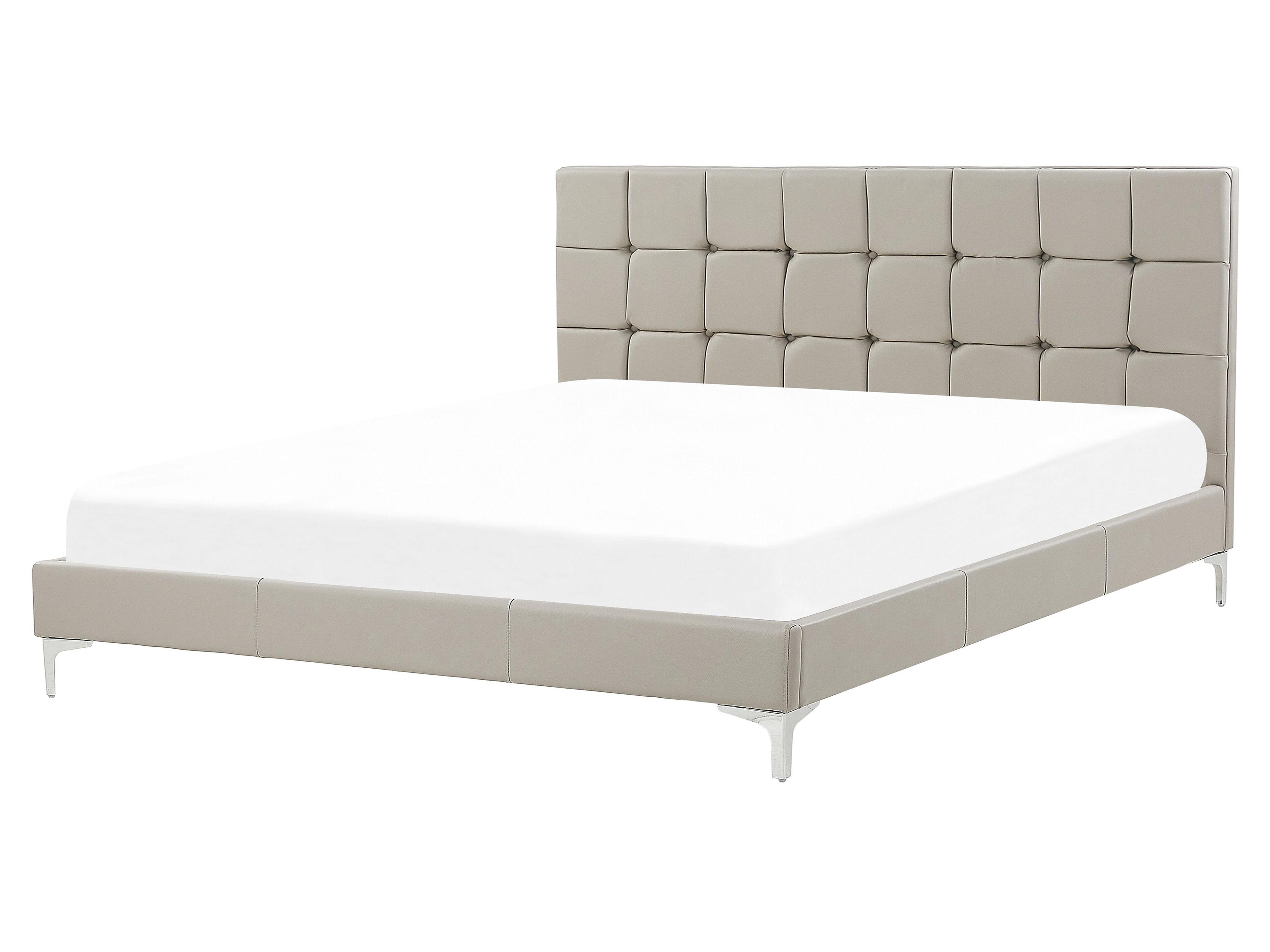 Bed Kunstleer AMBERT 160 x 200 cm Taupe