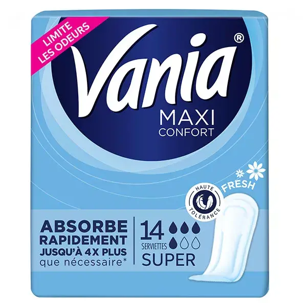 Absorventes higiênicos Vania Maxi Comfort Super Fresh, 14 unidades