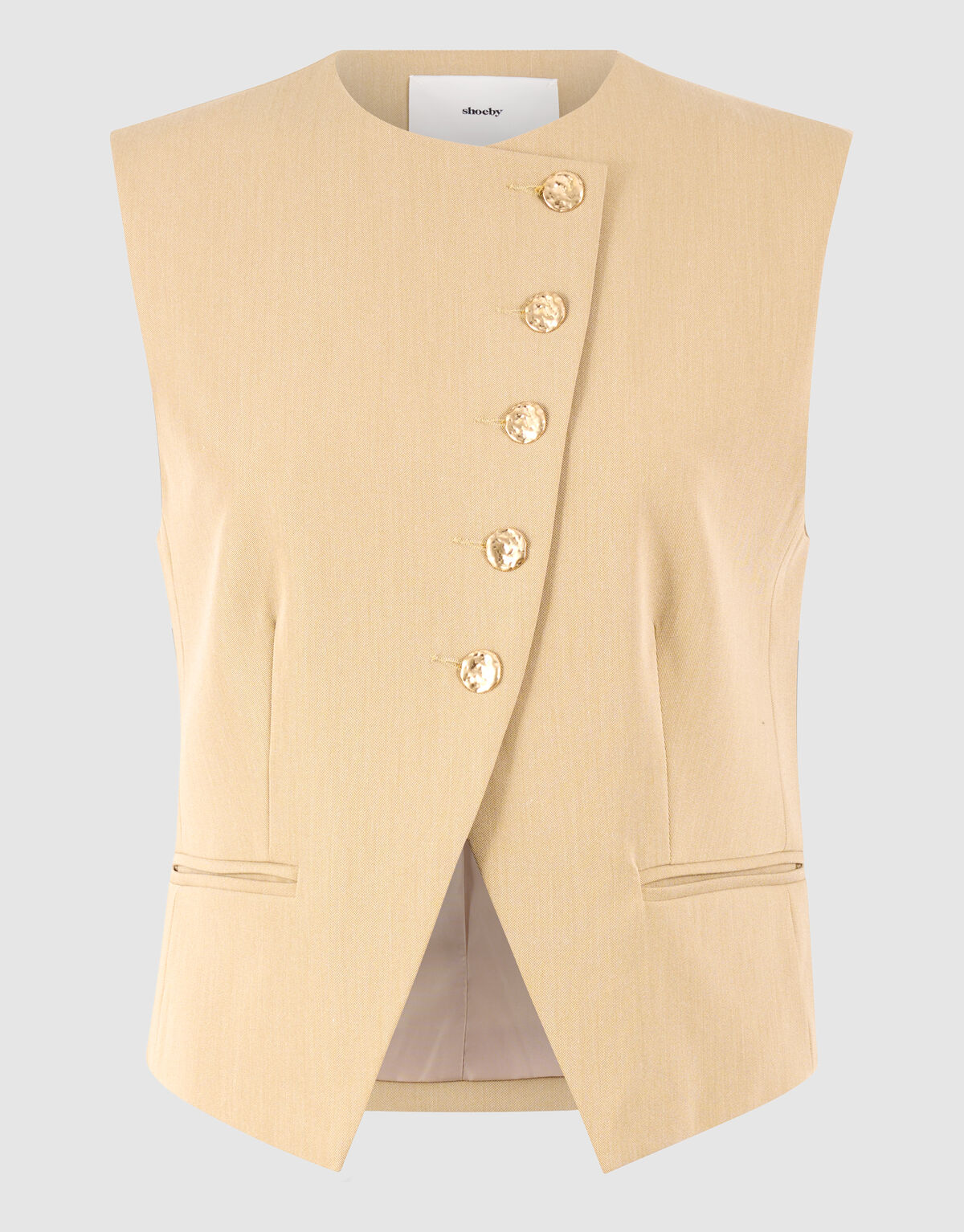 Asymmetrisch Gilet Zand