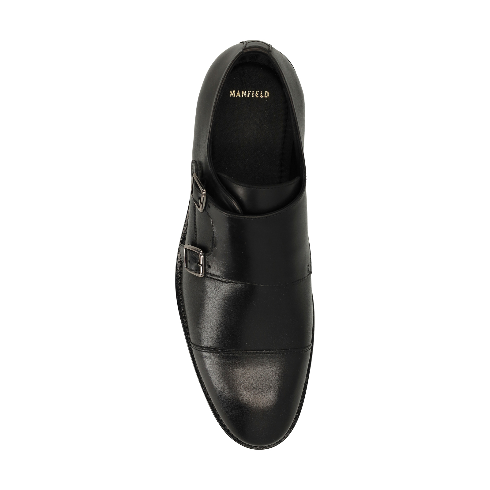 Zwarte leren gespschoenen