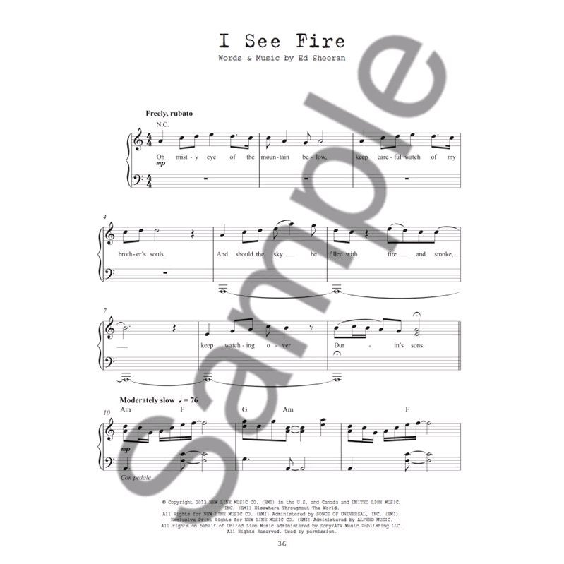 Wise Publications - The Best of Ed Sheeran for Easy Piano