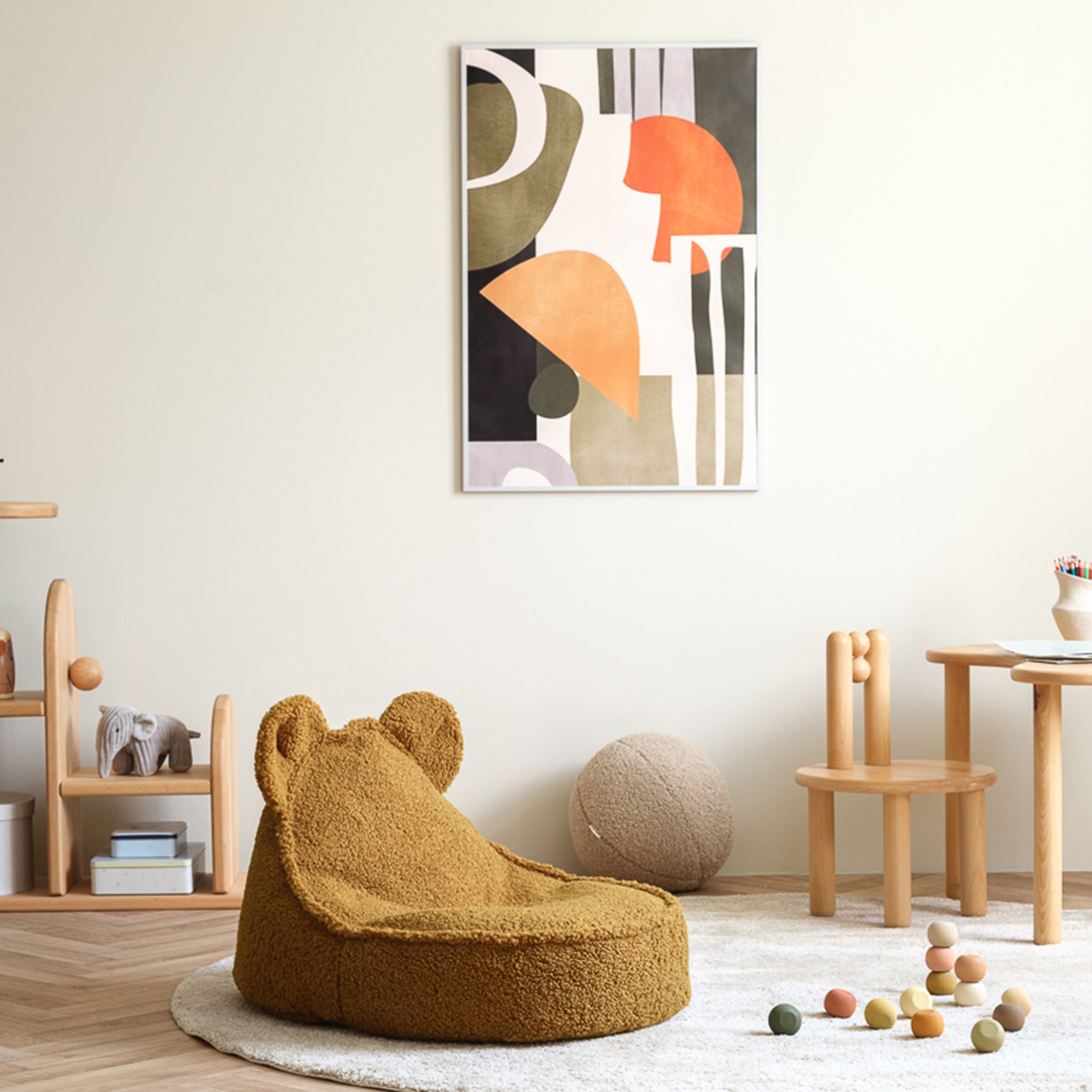 Wigiwama Sitzsack Teddy und Ottoman Set Maple