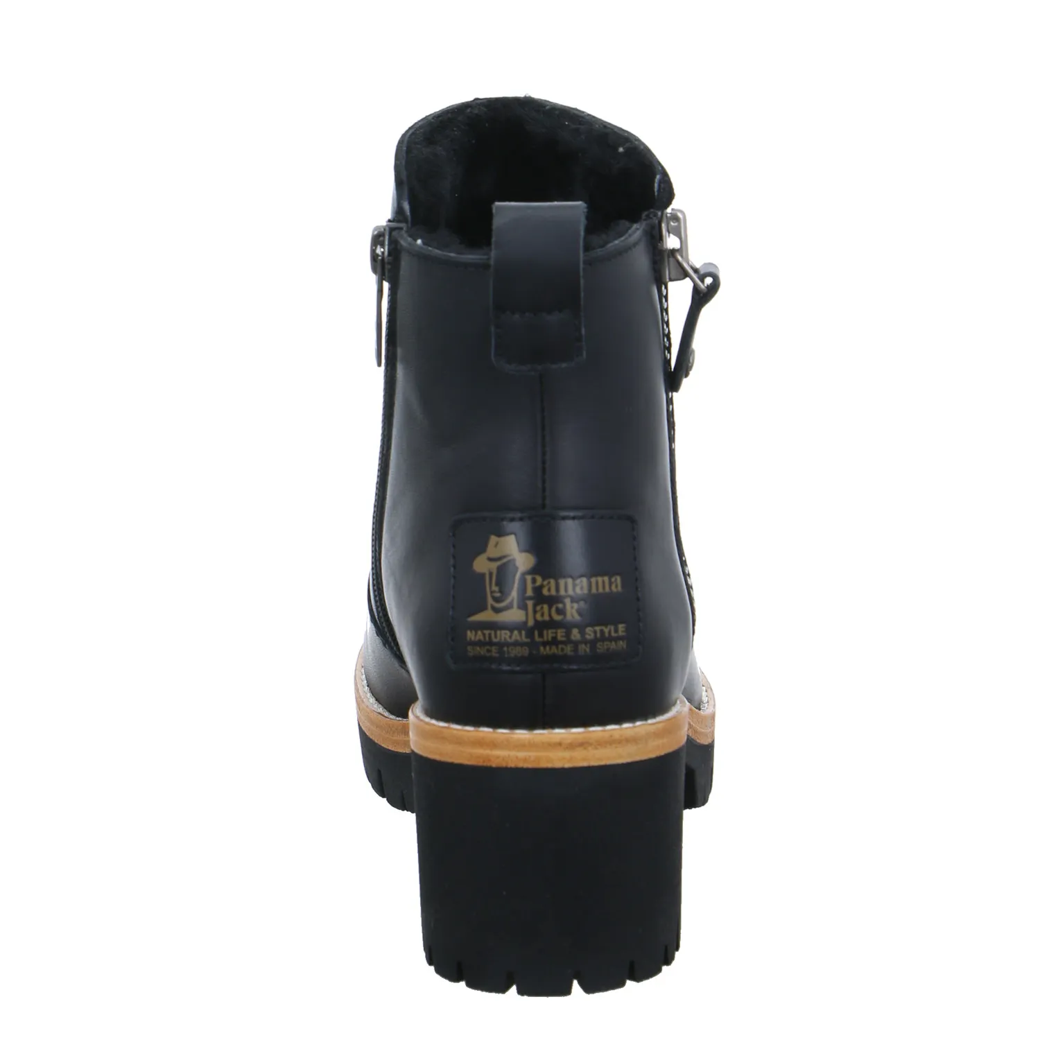 PANAMA JACK Stiefelette Schwarz Leder  mit Lammfell - Innenfutter