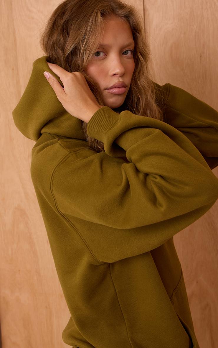 Vert Olive Sweat À Casynthétiqueche Oversize En Molleton