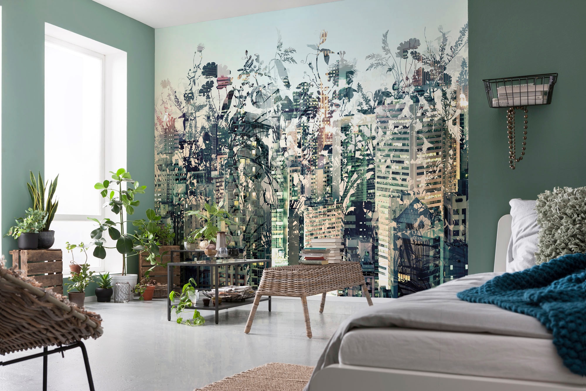 Komar Fototapete »Urban Jungle - Grösse 368 x 254 cm« bedruckt glatt Wohnzimmer, Schlafzimmer