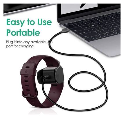 Chargeur pour Fitbit Charge 4 - - Câble de Charge USB - Portable et facile à monter