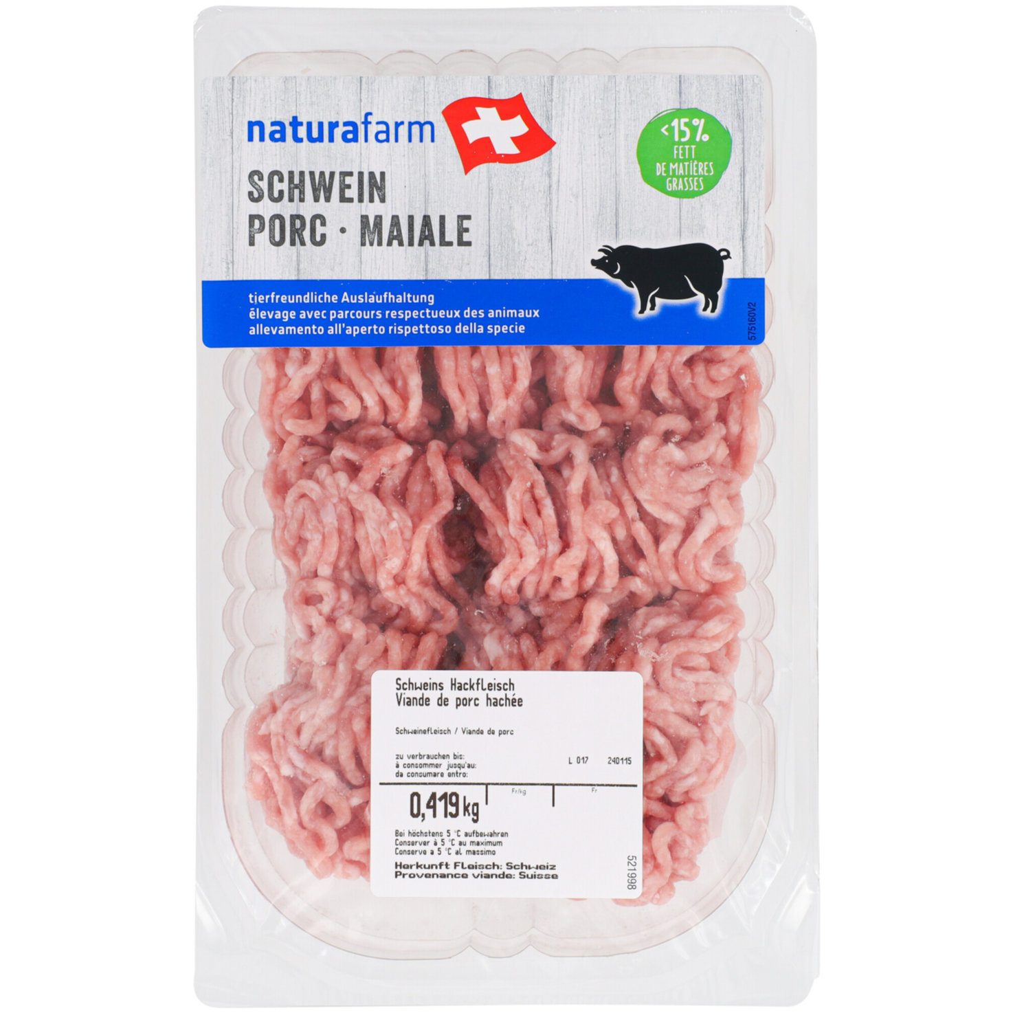 Naturafarm Hackfleisch Schwein ca. 400g