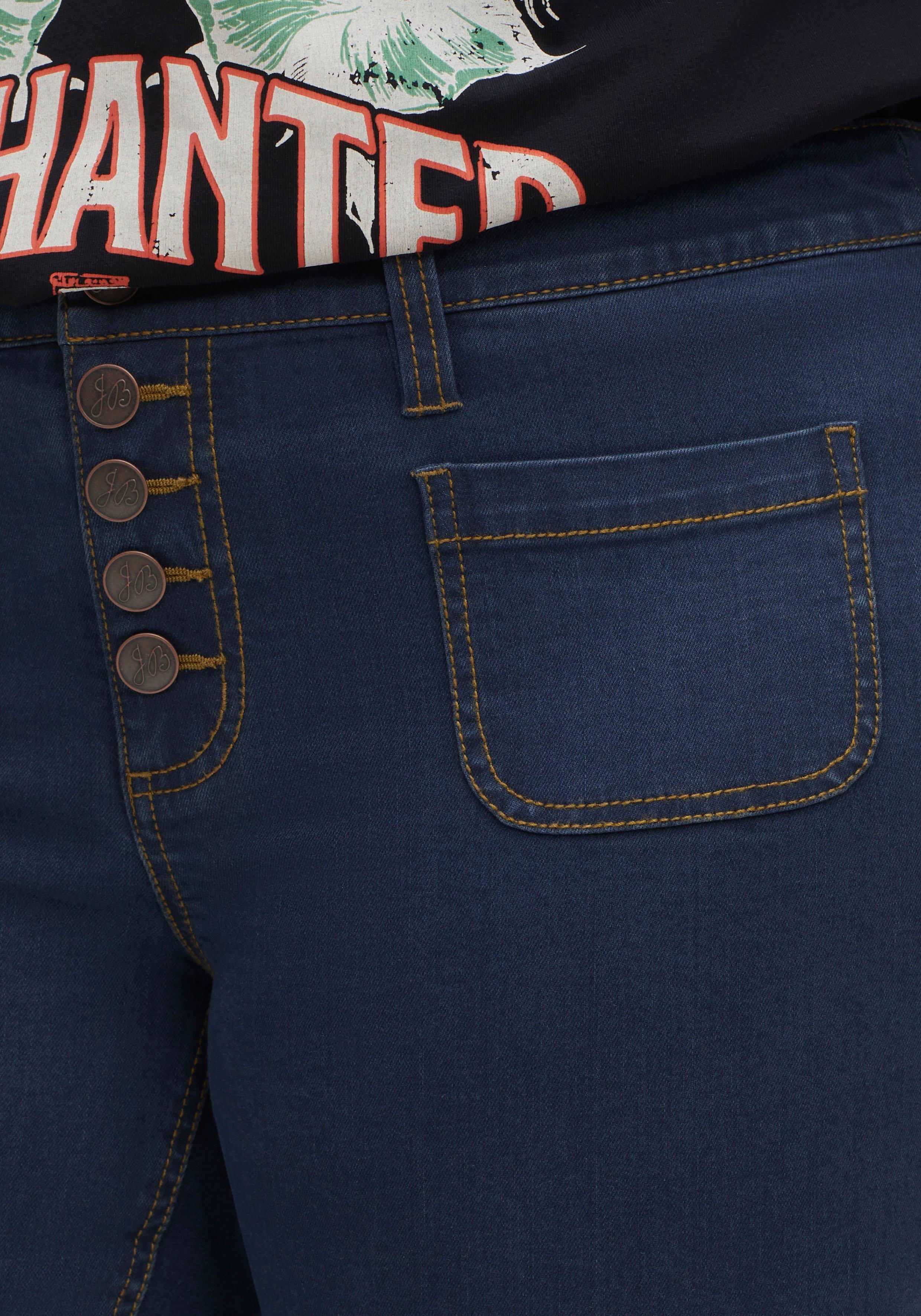 Bootcut-Jeans mit Zierknopfleiste