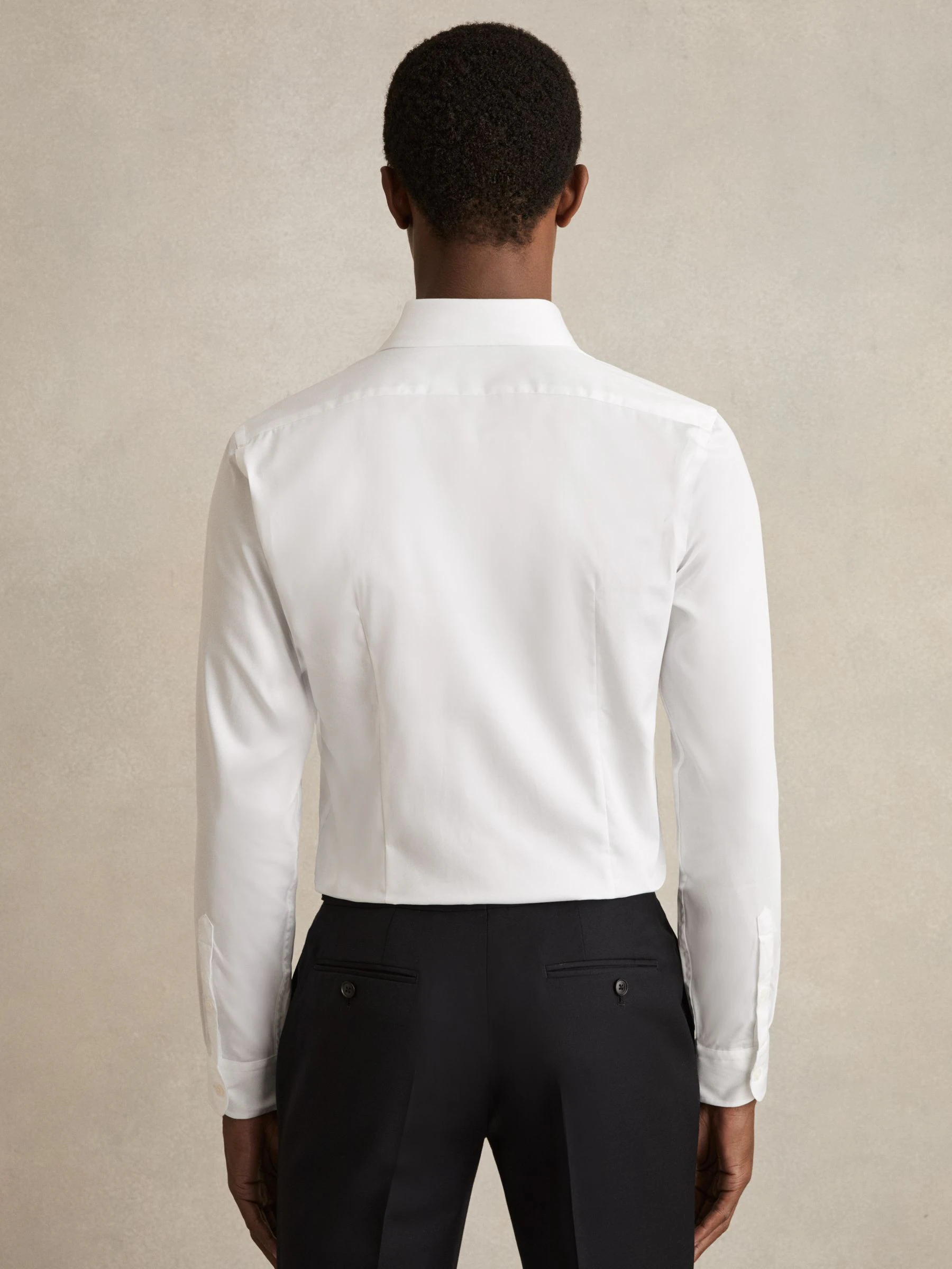 Wit - Slim Fit - Reiss Remote Cotton-Satin Cutaway-Collar Shirt