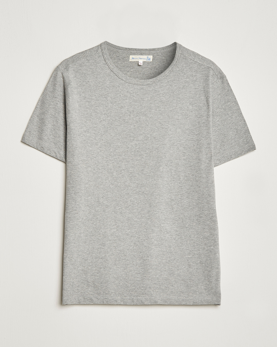 Merz b. Schwanen 1950s Classic Loopwheeled T-Shirt Grey Melange