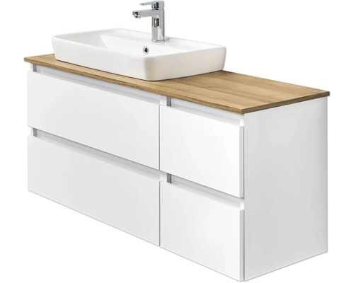 Pelipal Quickset 360 wastafelmeubel, BxHxD 113 x 64,2 x 50 cm, wit front met witte keramische wastafel, 360.110003