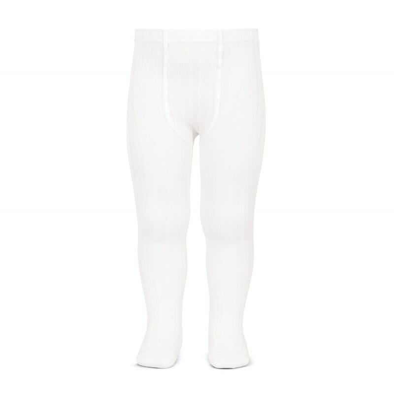 Strømpebukse rib white - Cóndor - Rumpetroll