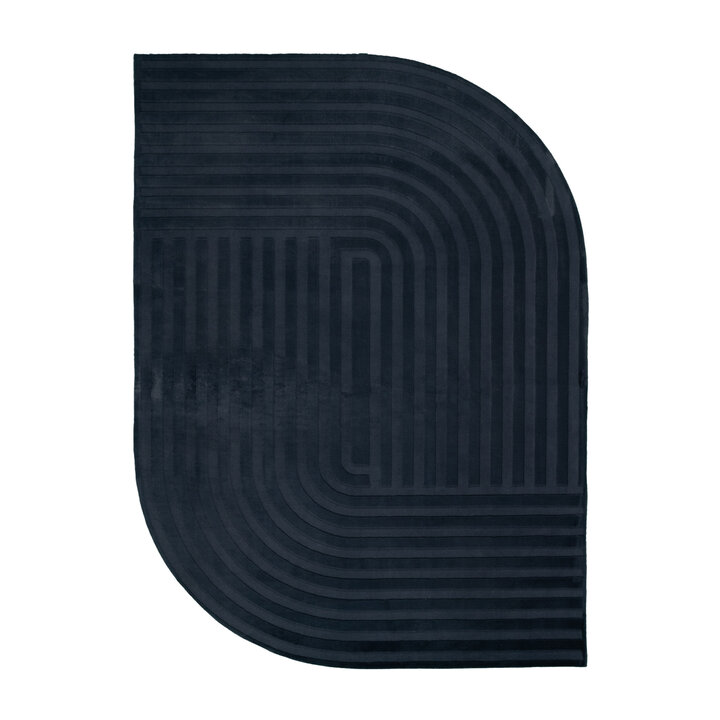 Organisch Vloerkleed - Flowy Lines Antraciet | Wasbaar
