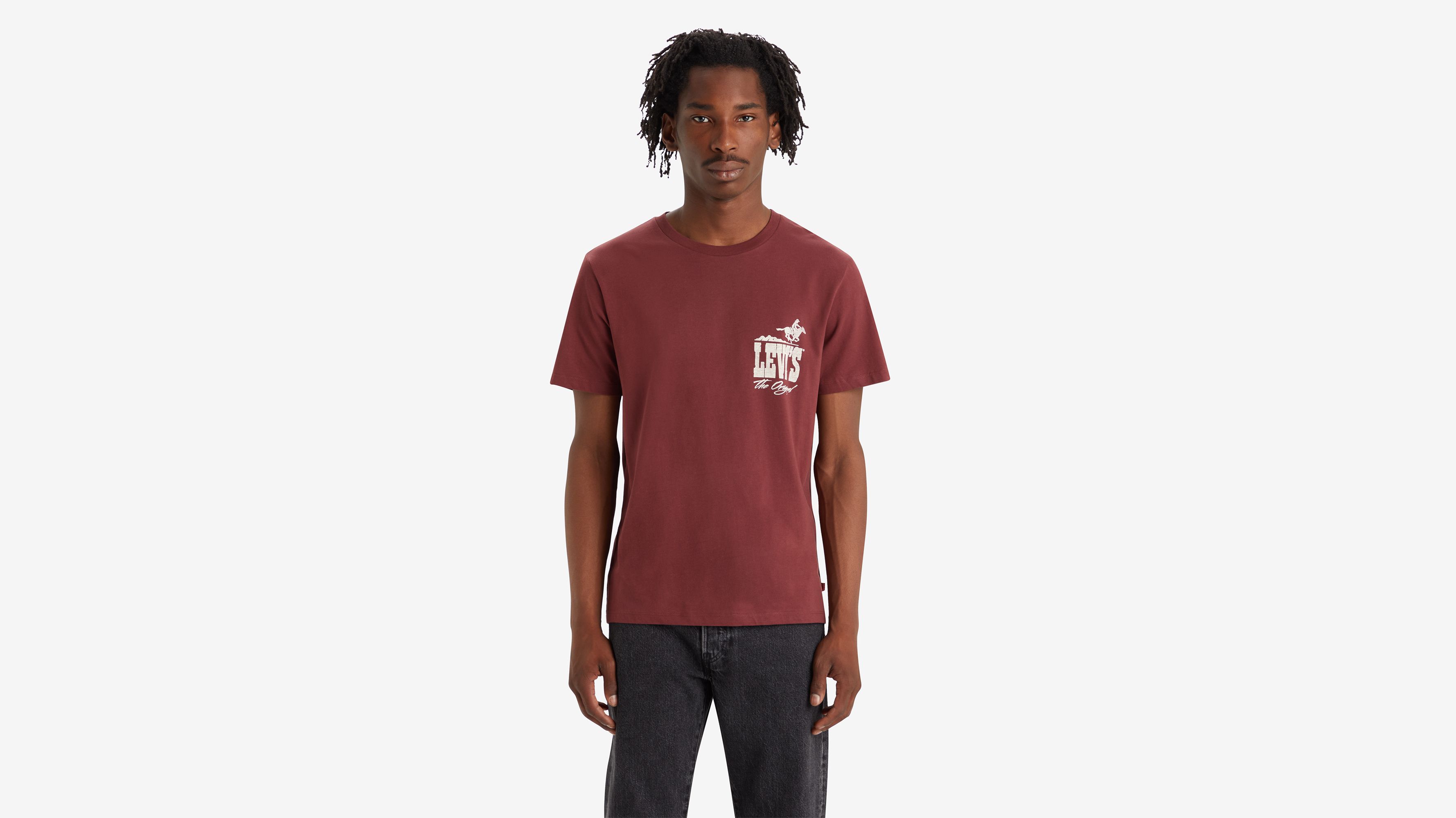 T-shirt graphique Classic - Western Htg Logo  Back Red Mahogany - Rouge