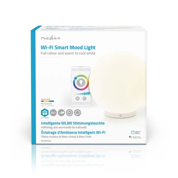 SmartLife humørlys | Wi-Fi | Rund | | 360 lm | RGB / Varm til avkjølt hvitt | 2700 - 6500 K | 5 W | Glass | 1 stk.