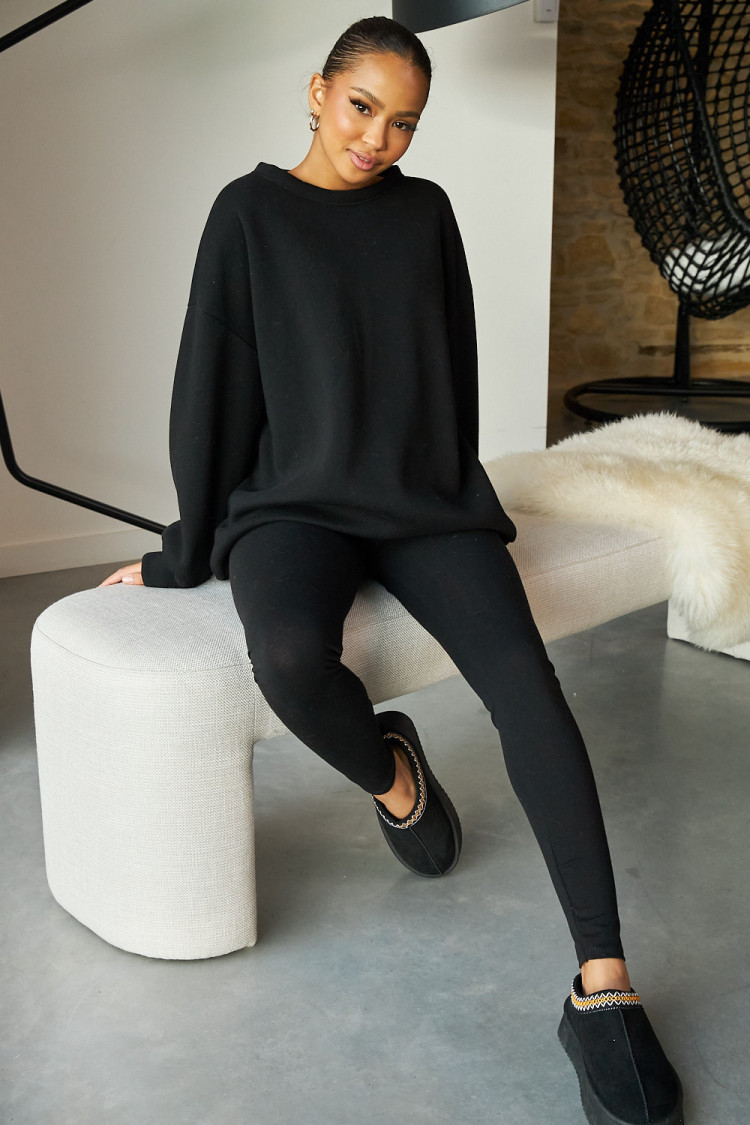 Ensemble 2 pièces sweat + legging noir