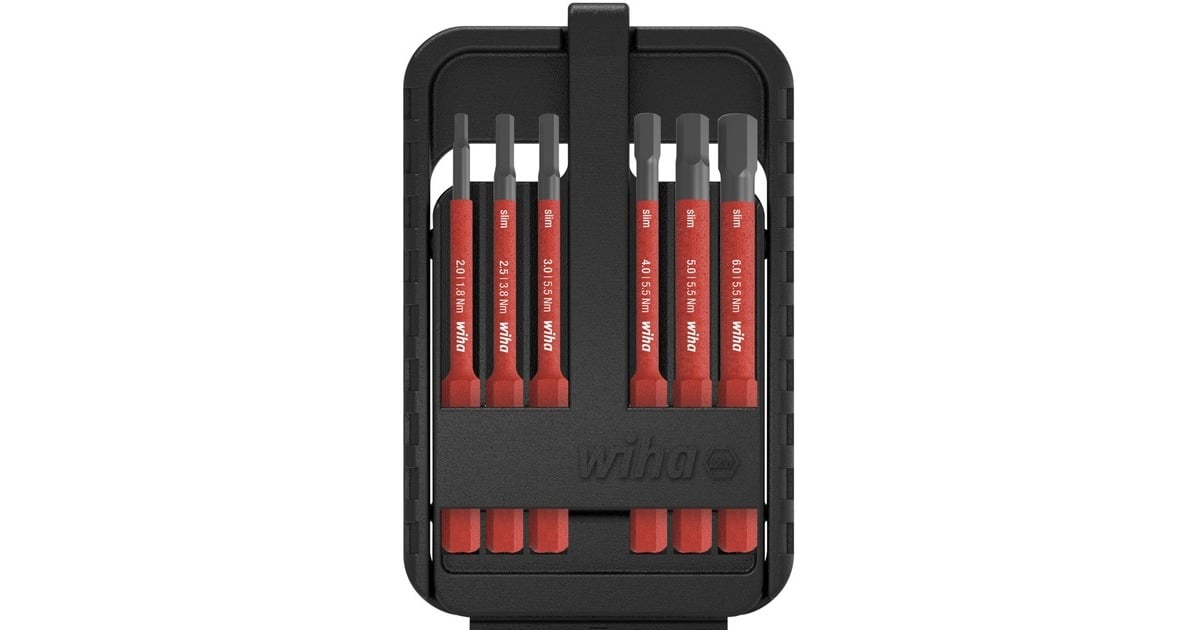 WihaBit Set slimBit electric 43156 bitset  (Rood, 7-delig)