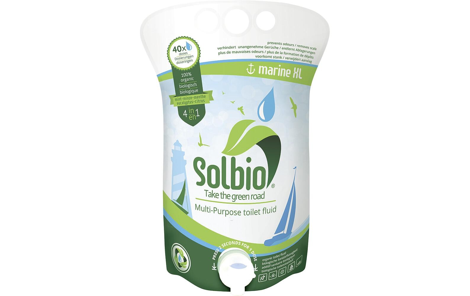 Toilettenflüssigkeit Marine XL 1.6 LToilettenflüssigkeit für Bootfahrer, 40 Dosierungen