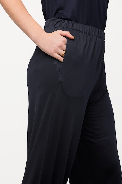 Slinky-Culotte, wadenlang, weites Bein, Elastikbund