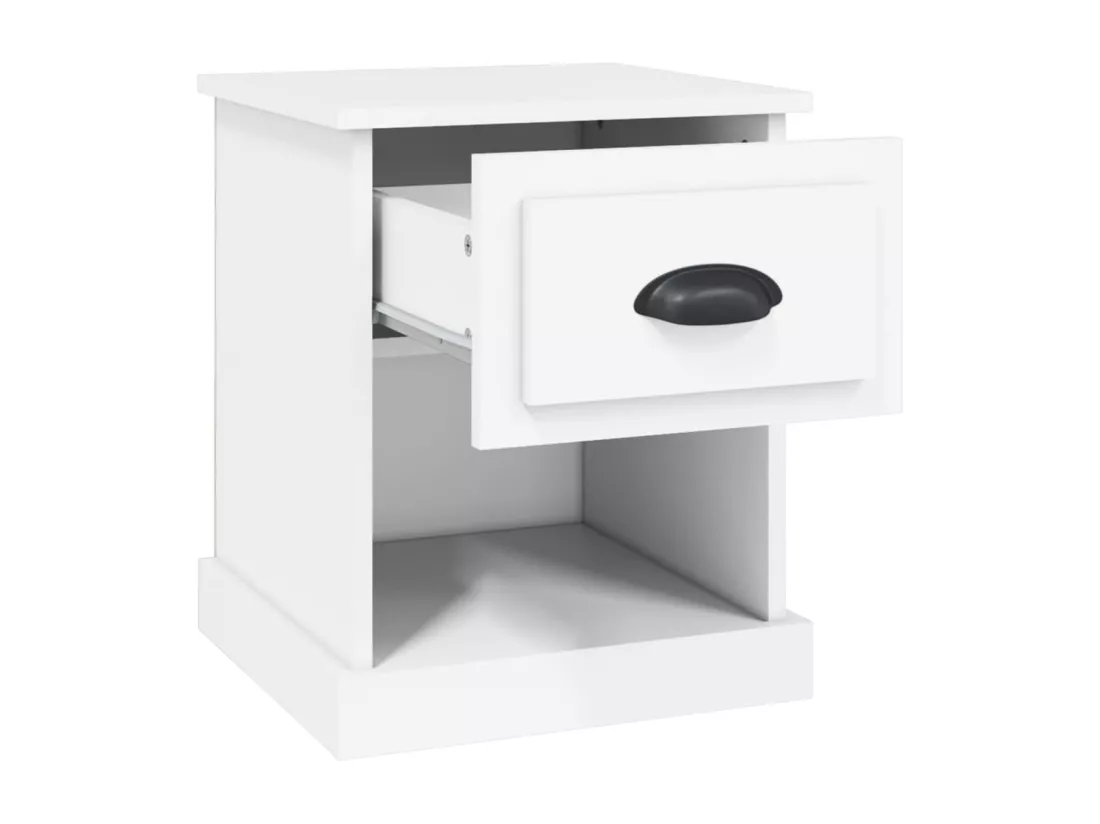 Tables de chevet 2 pièces blanc 39x39x47,5 cm bois d'ingénierie