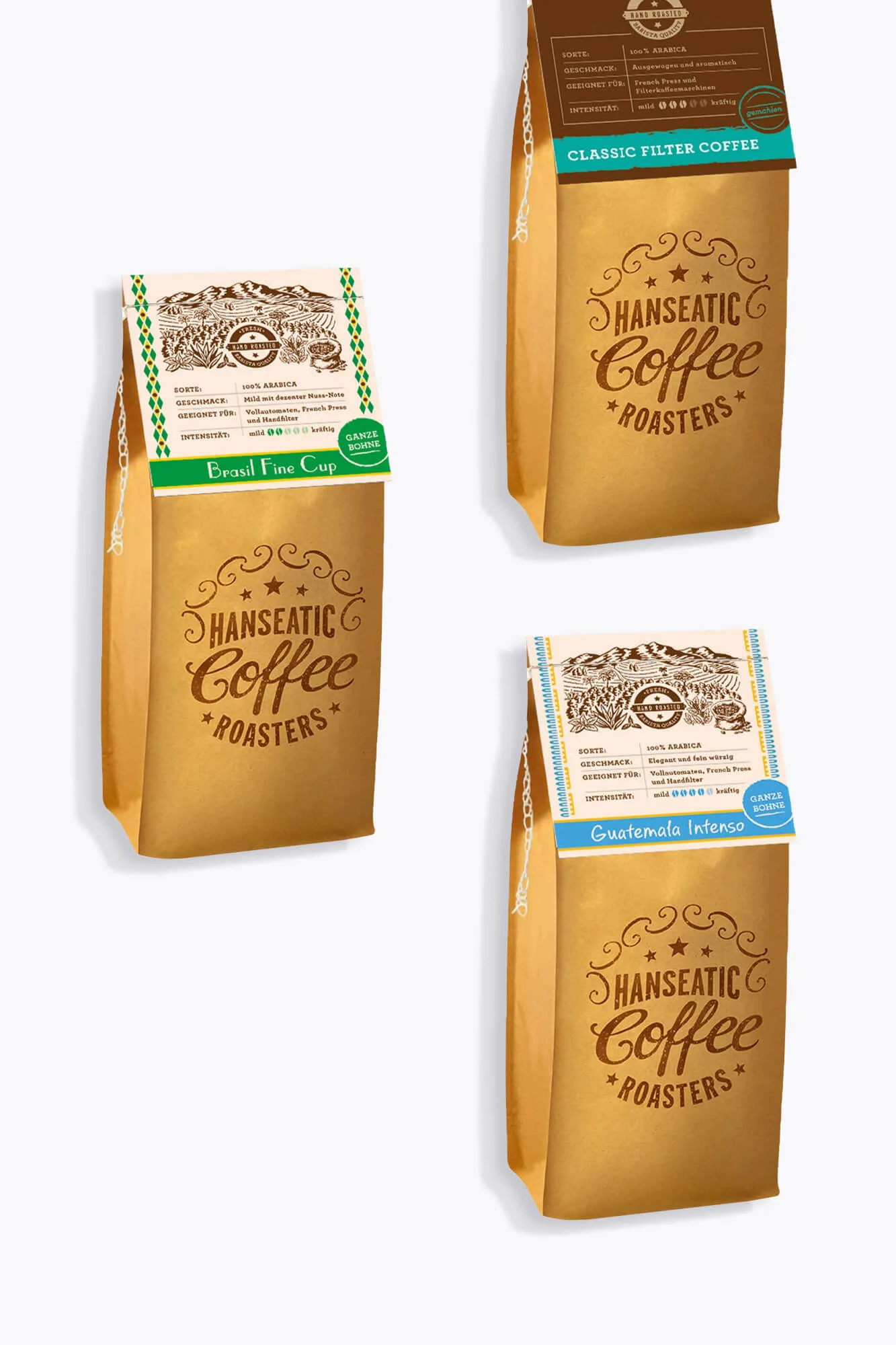 Hanseatic Coffee Roasters Filterkaffee Probierpaket 750g