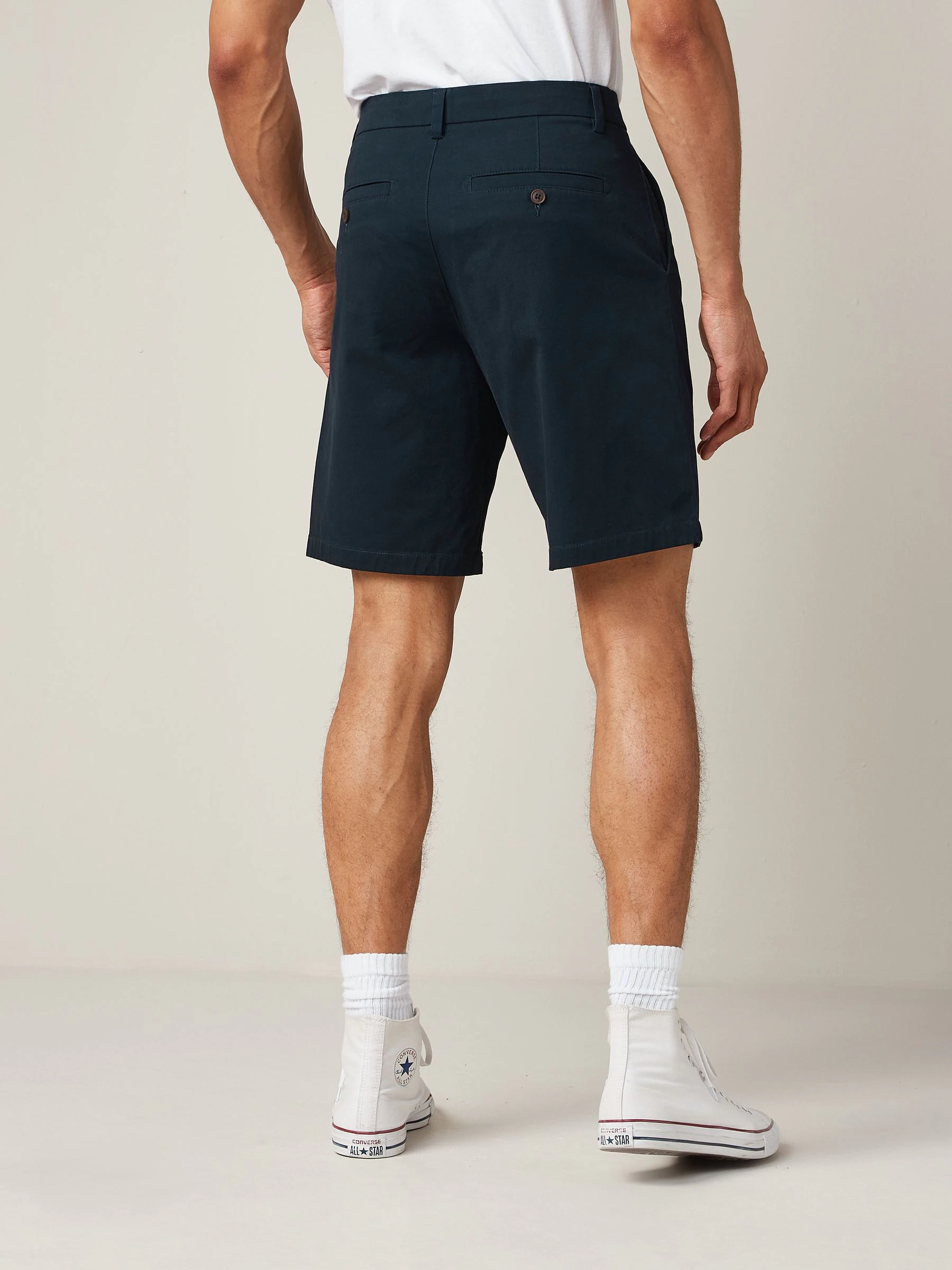 Donkerblauw - Relaxed fit - Chinoshort met stretch