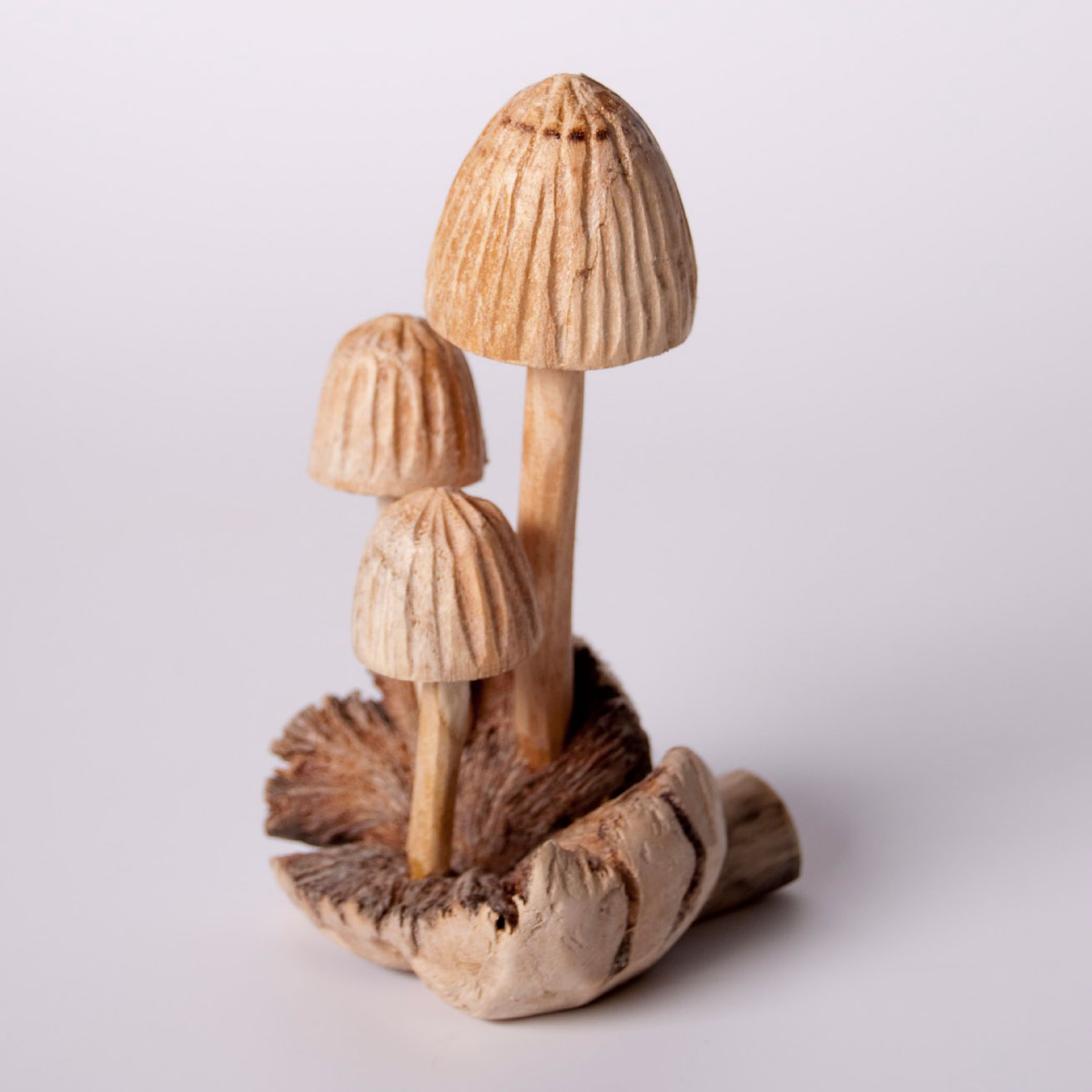 Figur 'Hutpilze' aus Holz, braun, Ø 9 cm, H 12 cm von fischer's lagerhaus