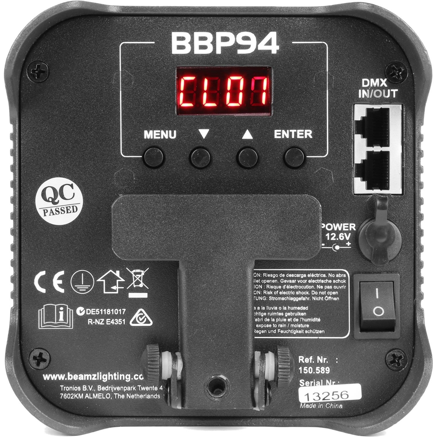BeamZ BBP94 Battery Uplight Par 4x 10W
