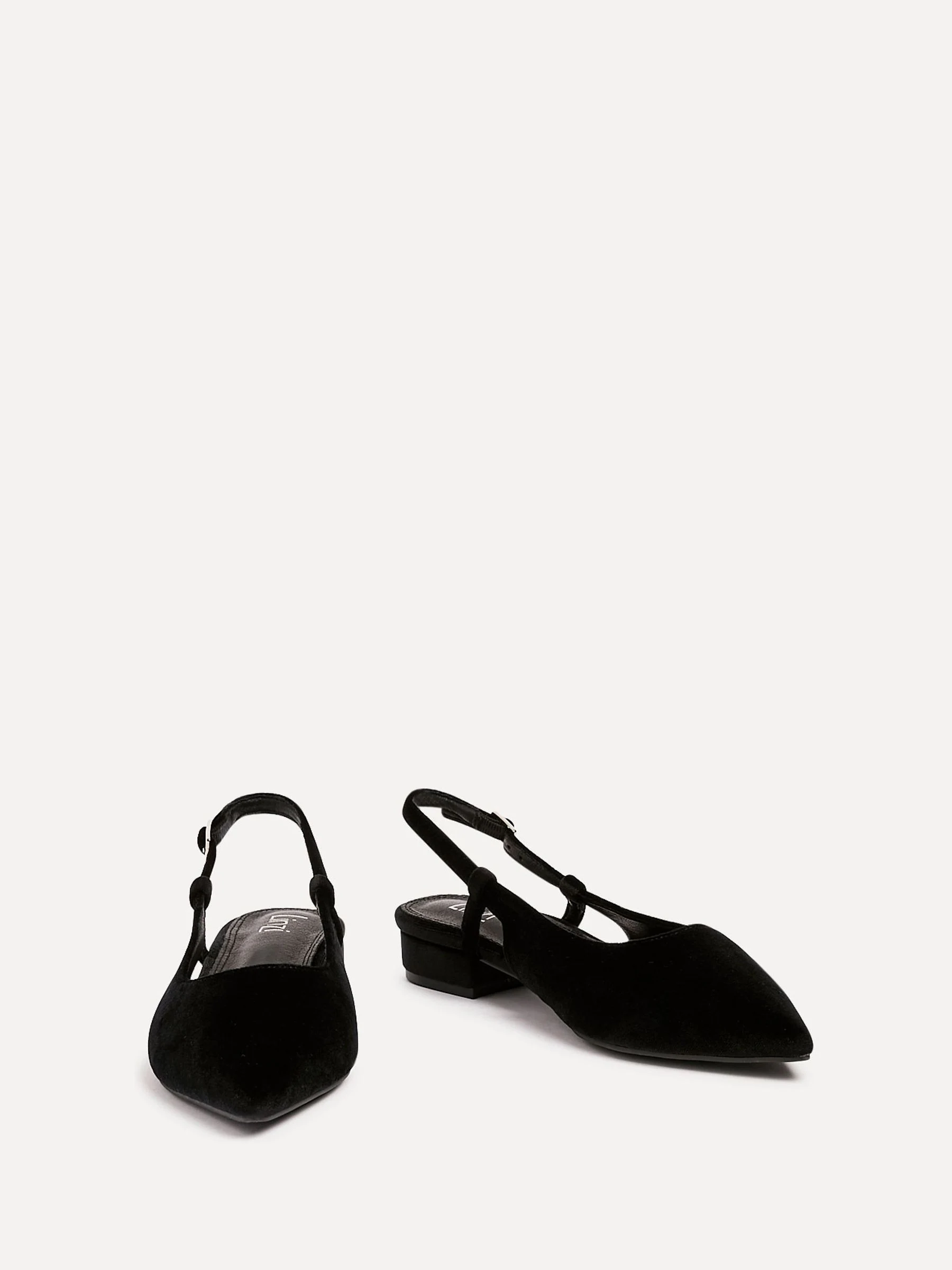 Zwart - Linzi Clasica Low Heeled Slingback Courts