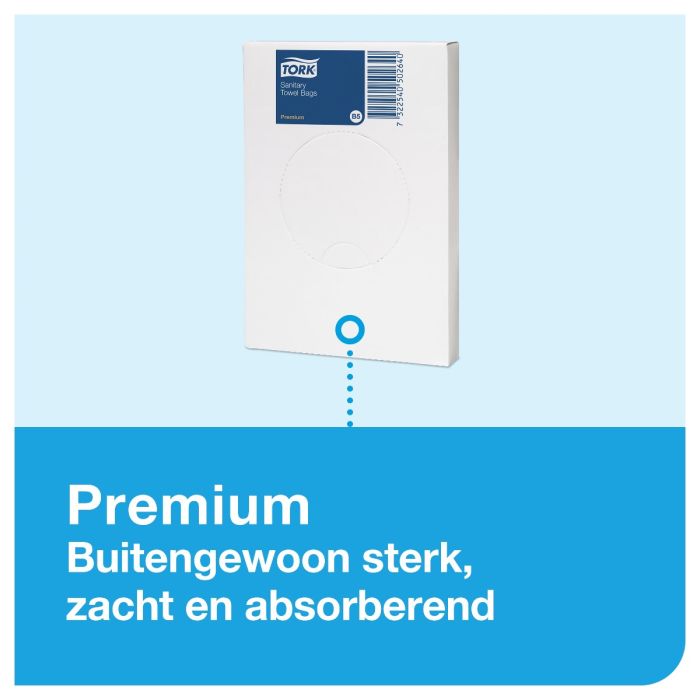 Tork 566008 Dispenser damesverbandzakjes zwart 36x140x100 mm per stuk (566008)