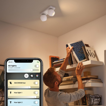 Philips Hue Buckram opbouwspot 2x5W wit incl. switch en bluetooth