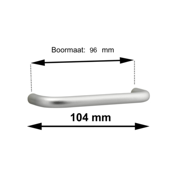 Greep Pim aluminium 104mm