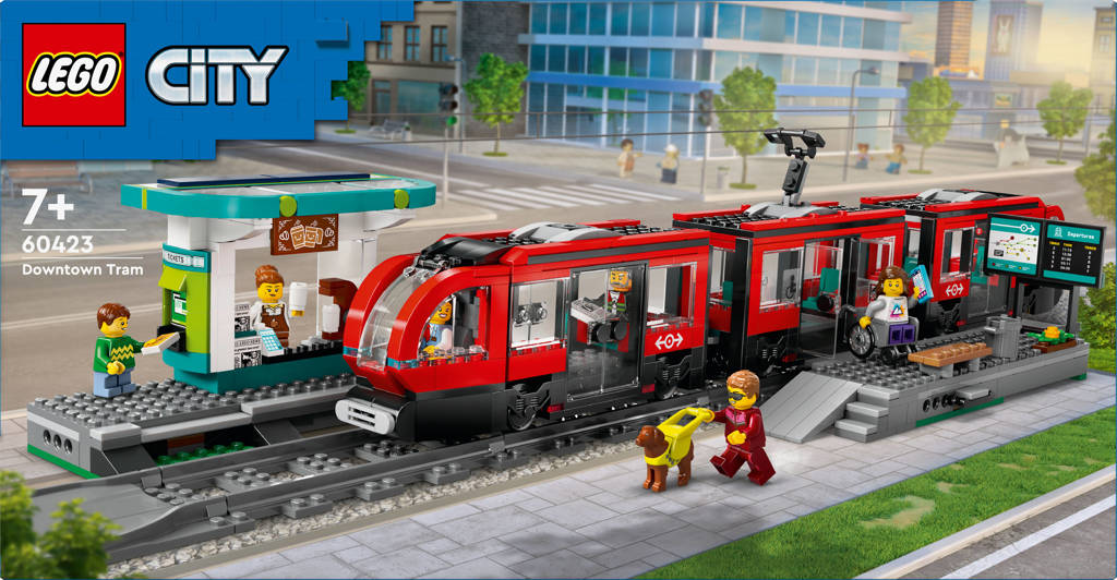Stadstram en station Rollenspel Bouwpakket voor Kinderen met Speelgoed Tram 60423 City Trains