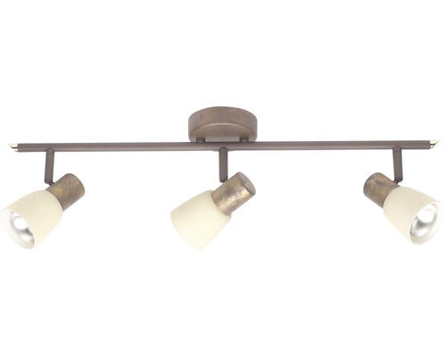 3-lamps plafondspot B 46 cm oud koper
