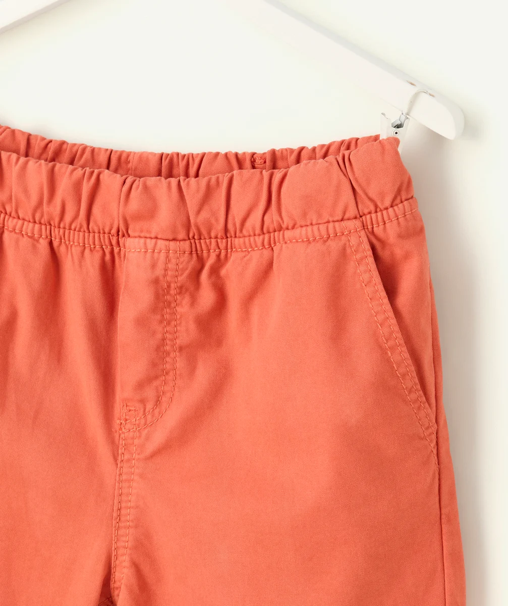 bermuda droit garçon en coton orange