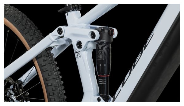 VTT Électrique Tout-Suspendu Cube Stereo Hybrid 120 Pro 625 Shimano Deore 12V 625 Wh 27.5'' Blanc Flash