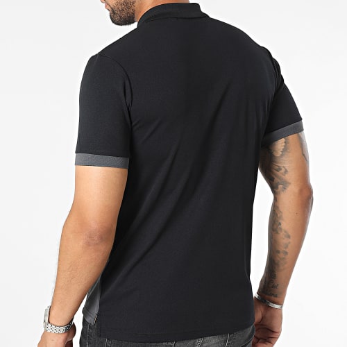 Polo Manches Courtes Asymetrical Noir