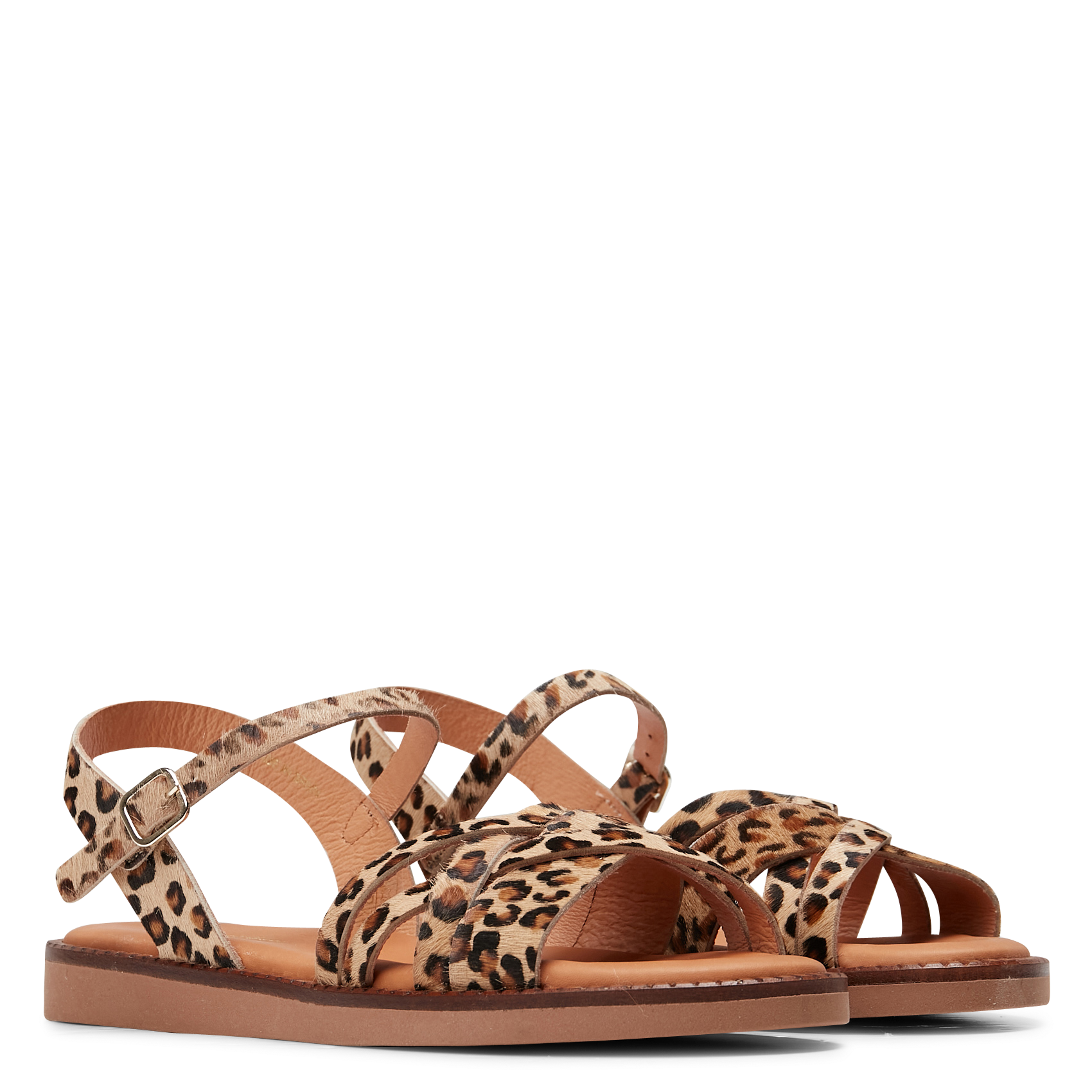 IDYLLE - Sandales plates en cuir imprimé | Multicolore