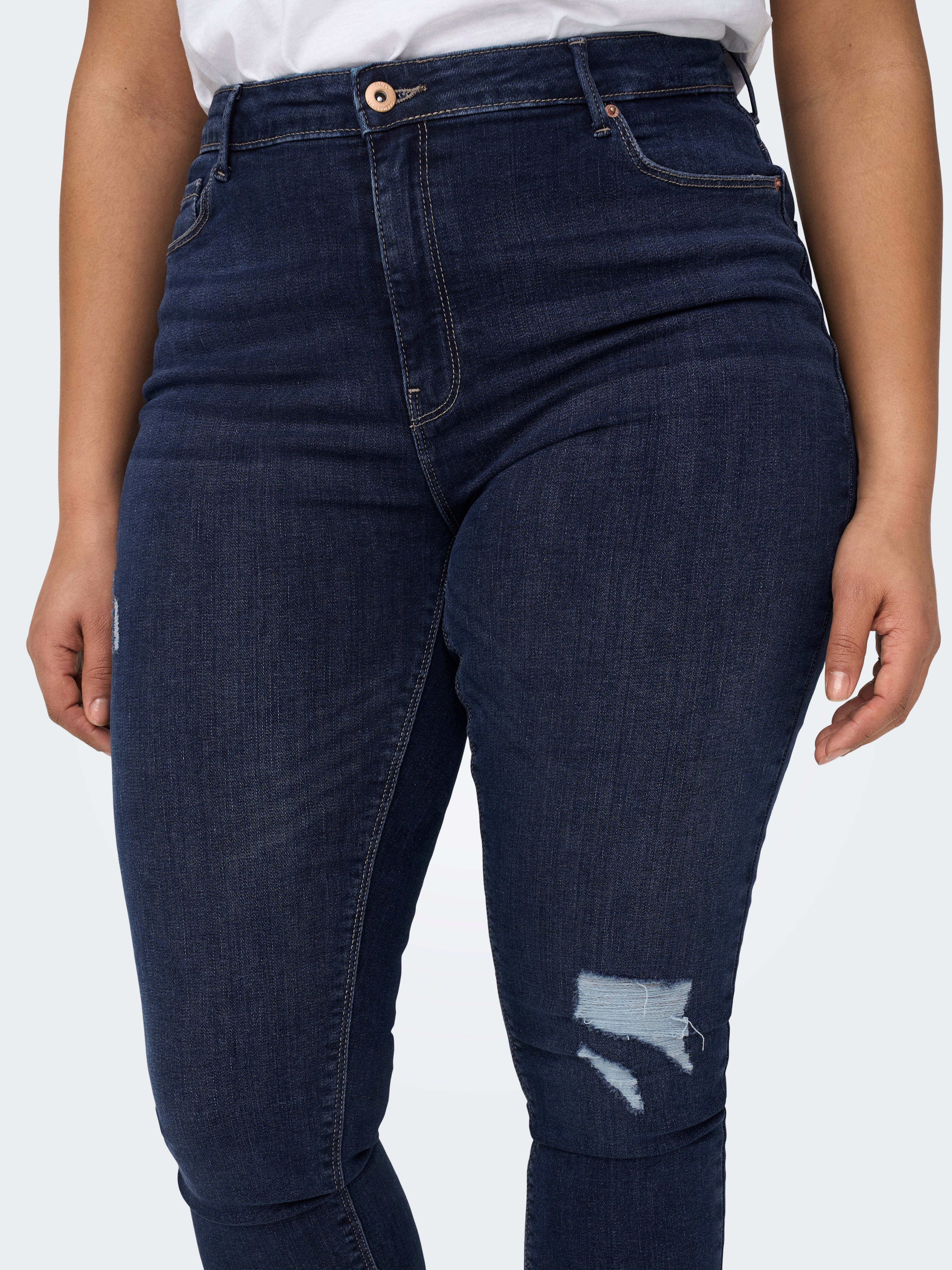 CARLAOLA Hohe Taille Skinny Fit Jeans Dark Blue Denim