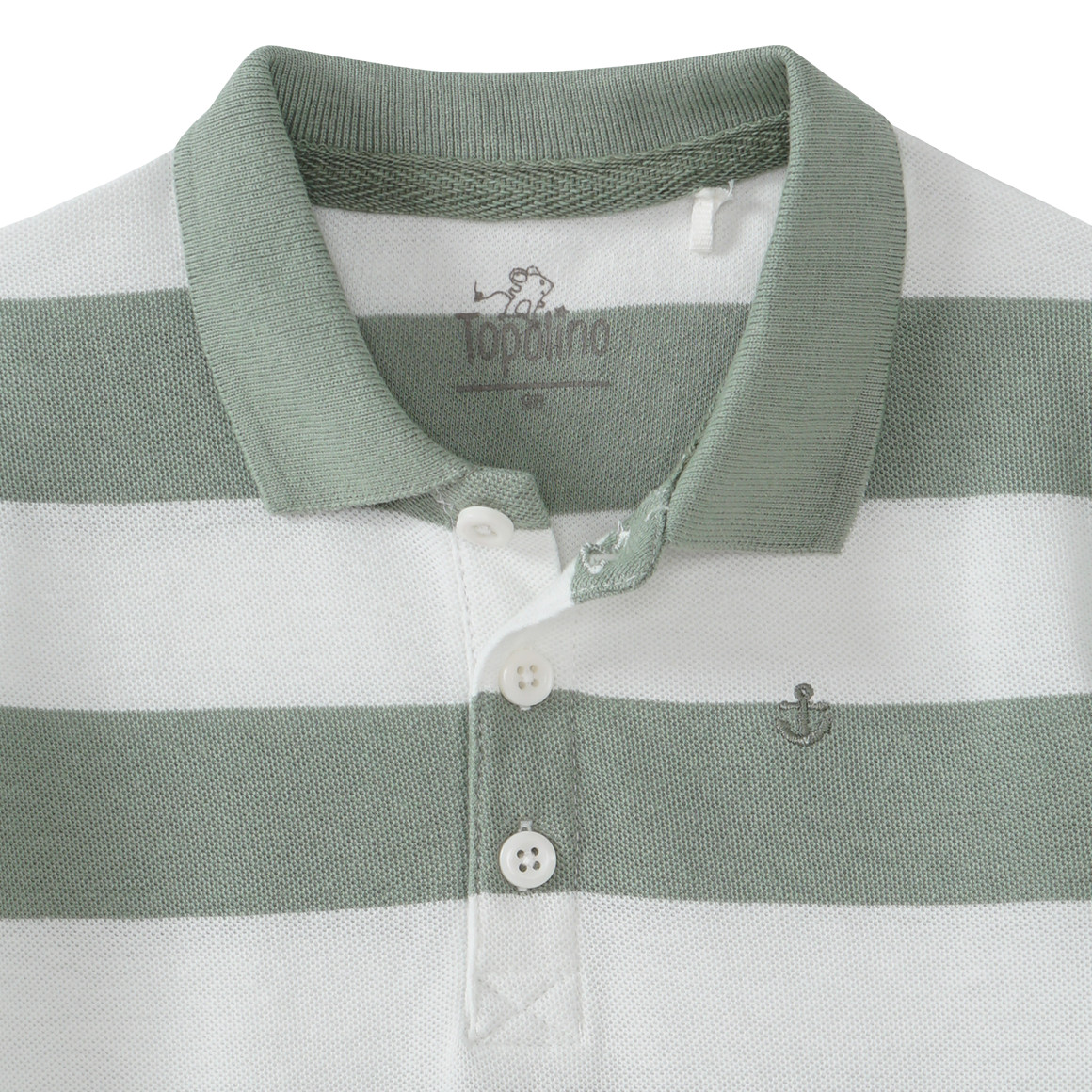 Topolino Jungen Poloshirt mit Streifen oliv / weiss